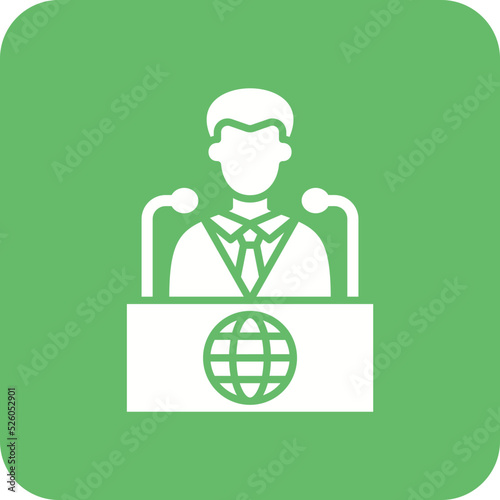 Conference Multicolor Round Corner Glyph Inverted Icon