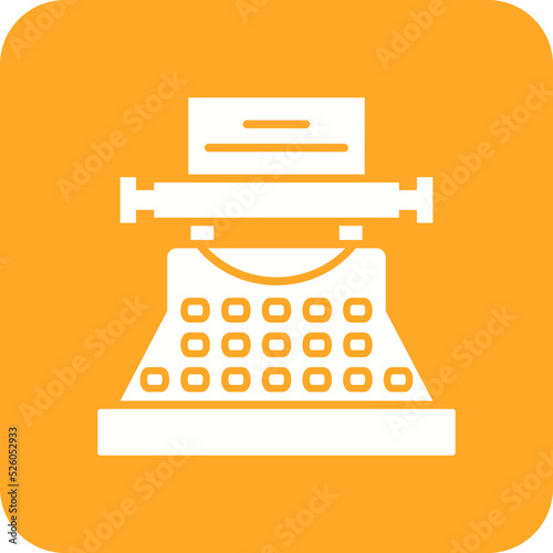 Typewriter Multicolor Round Corner Glyph Inverted Icon