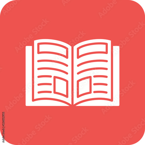 Magazine Multicolor Round Corner Glyph Inverted Icon