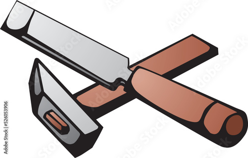 Hammer and chisel are tools for carving
