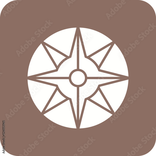 Compass Multicolor Round Corner Glyph Inverted Icon