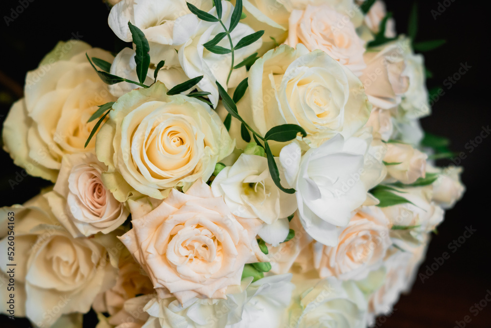 bouquet of white roses