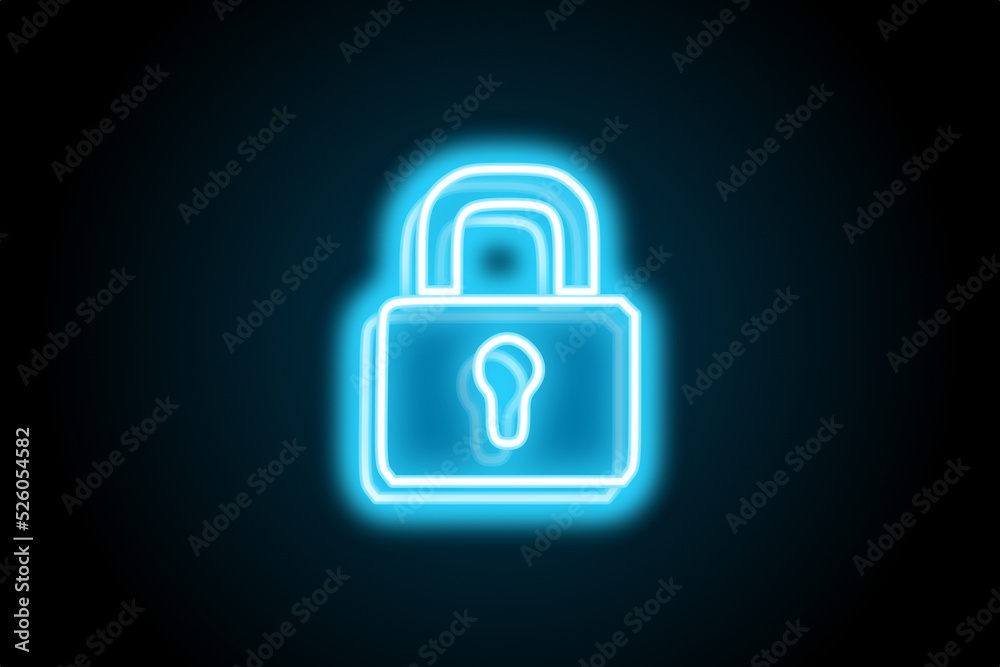 Security password glowing neon 3d icon button symbol Security password glowing neon 3d icon button symbol