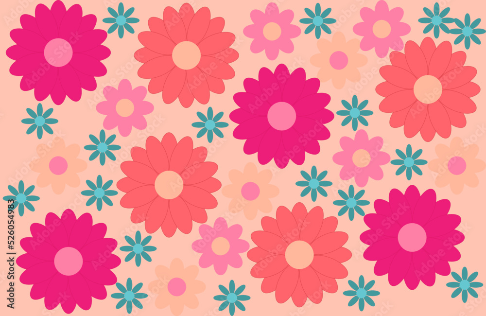 Seamless pattern with daisy flowers.
