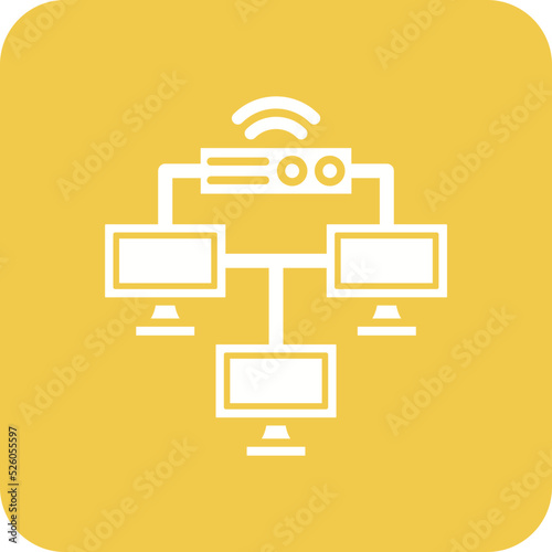 Local Network Multicolor Round Corner Glyph Inverted Icon