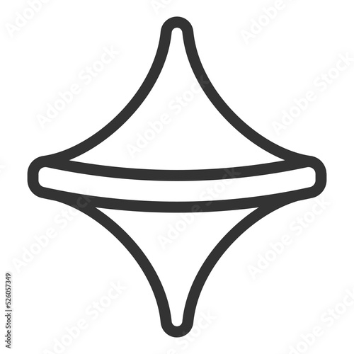 Children's spinning top - icon, illustration on white background, outline style