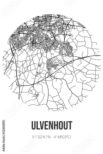 Abstract street map of Ulvenhout located in Noord-Brabant municipality of Breda. City map with lines photo