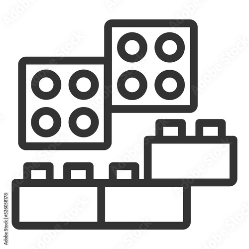 bricks - icon, illustration on white background, outline style