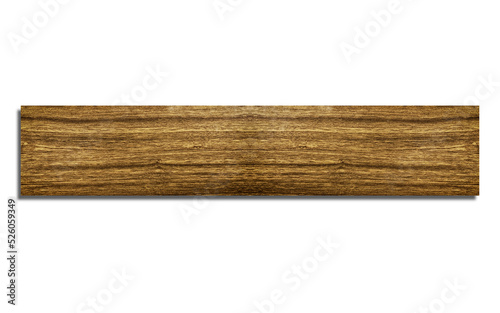 Old brown rustic grunge wooden plank isolated on white