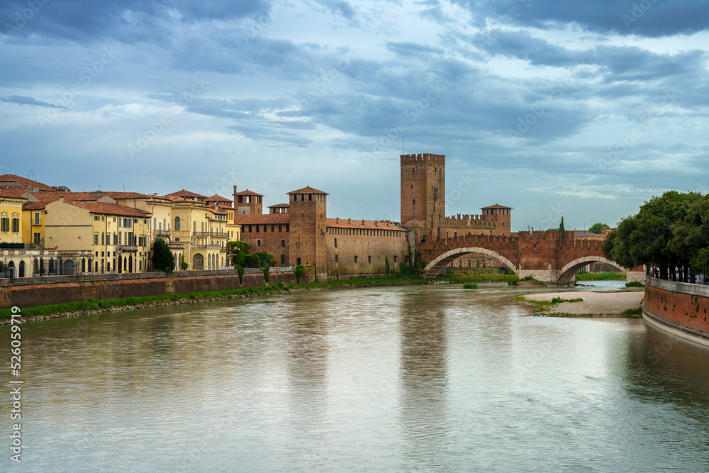 Castle and bridge of Castelvecchio at Verona, Italy