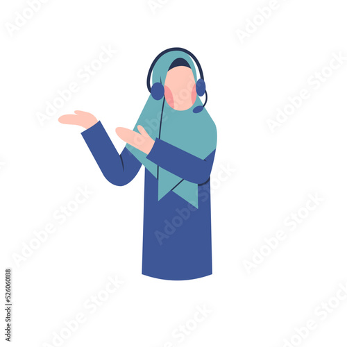 Character Of Customer Service Wearing Hijab