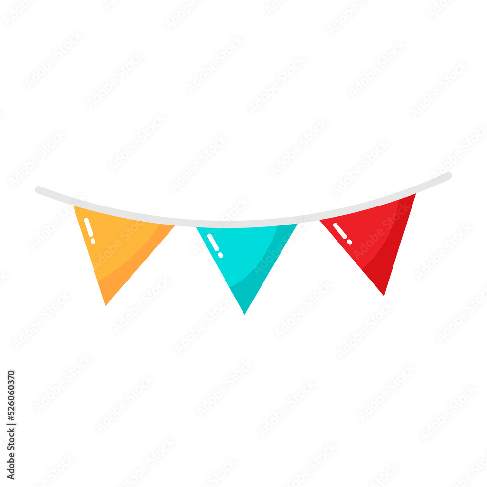 Bunting and party flags icon. Bunting and party flags icon.