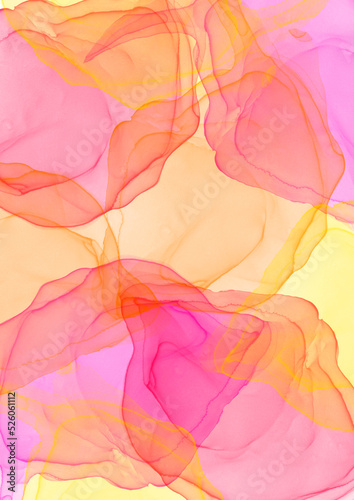 bright pink yellow watercolor alcohol ink background © taisiyakozorez