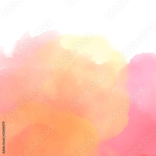 Yellow pink airy delicate watercolor background