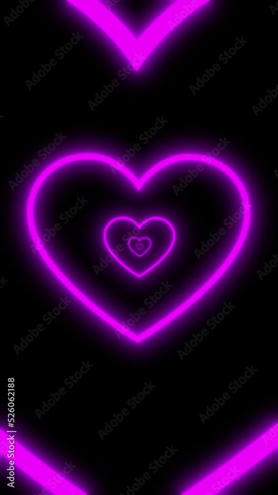 Heart Neon tunnel loop video background Heart Neon tunnel loop video background