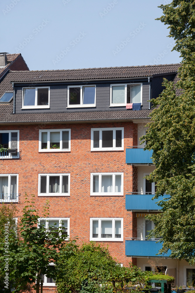 Wohngebäude aus Backstein, Kiel, Schleswig-Holstein, Deutschland Wohngebäude aus Backstein, Kiel, Schleswig-Holstein, Deutschland