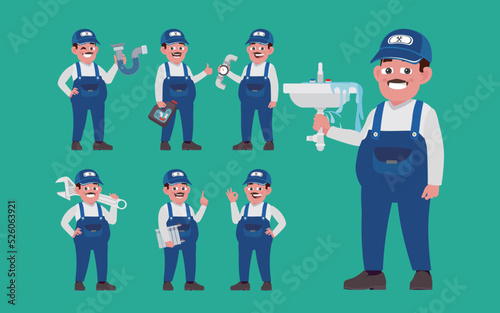 Plumber character with different poses