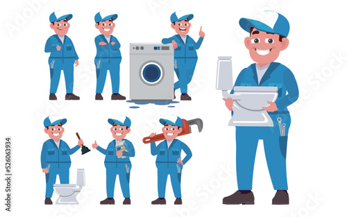 Plumber character with different poses
