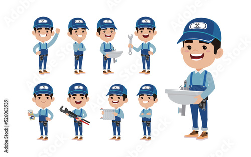 Plumber character with different poses