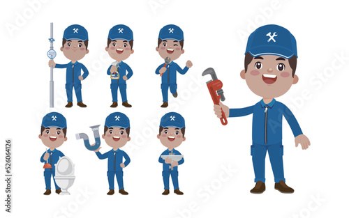 Plumber character with different poses