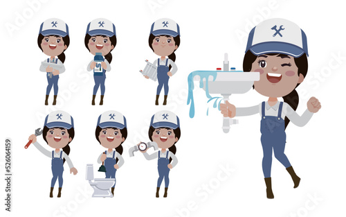 Plumber character with different poses