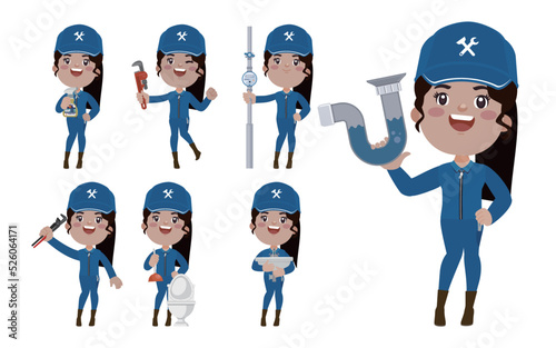 Plumber character with different poses