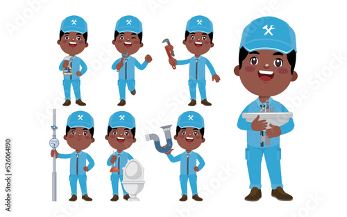 Plumber character with different poses