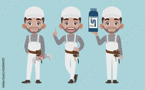 Plumber character with different poses