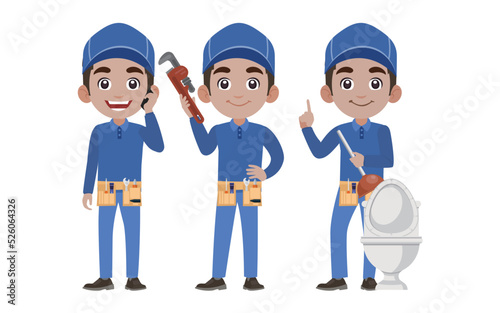 Plumber character with different poses