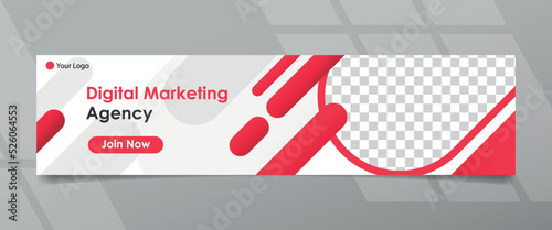 Digital Agency Red Color Banner Design