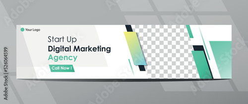 Green White Abstract Background Banner Template