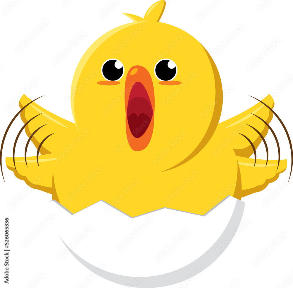 cute yellow chick is shouting