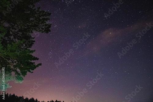 Starry sky in August outside the city. 2022 Звездное небо в августе за городом. 2022 год.