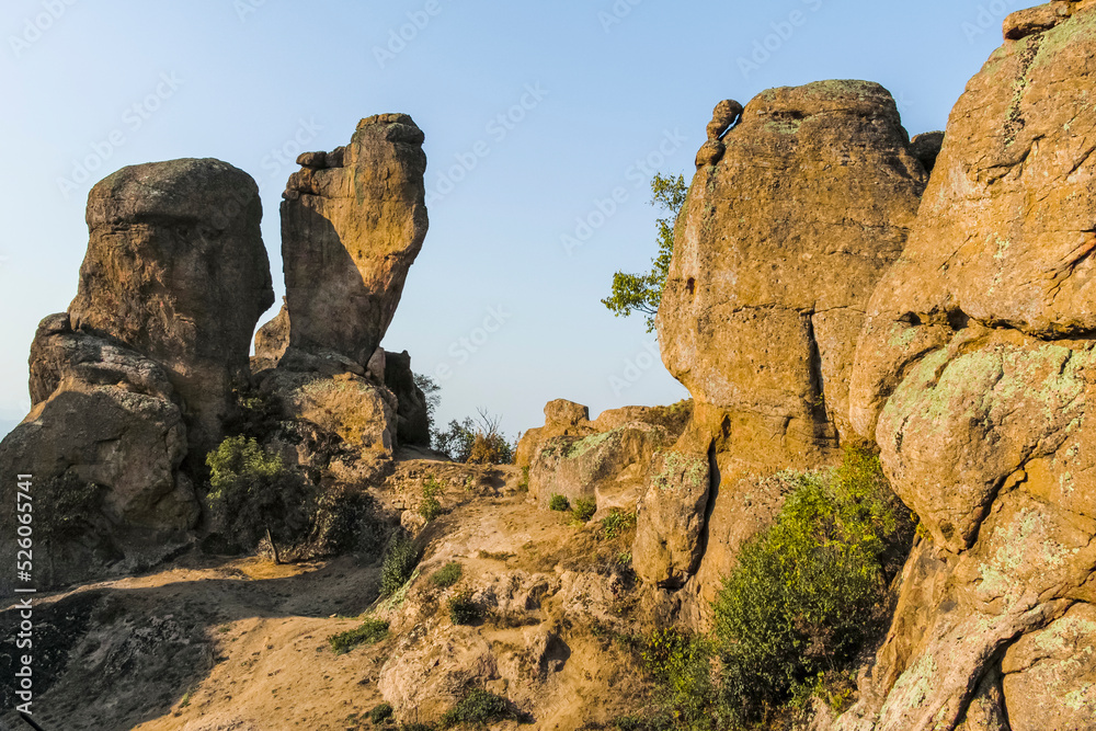 Sunset view of Rock Formation Belogradchik Rocks, Bulgaria