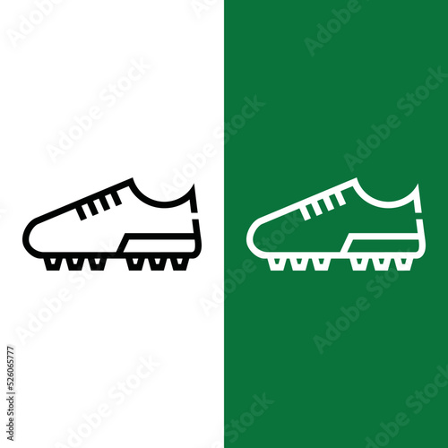 Football or Soccer Shoes icon in Outline Style. The soccer player's shoes underneath were spiked. Vector illustration icons can be used for applications, websites, or part of a logo.