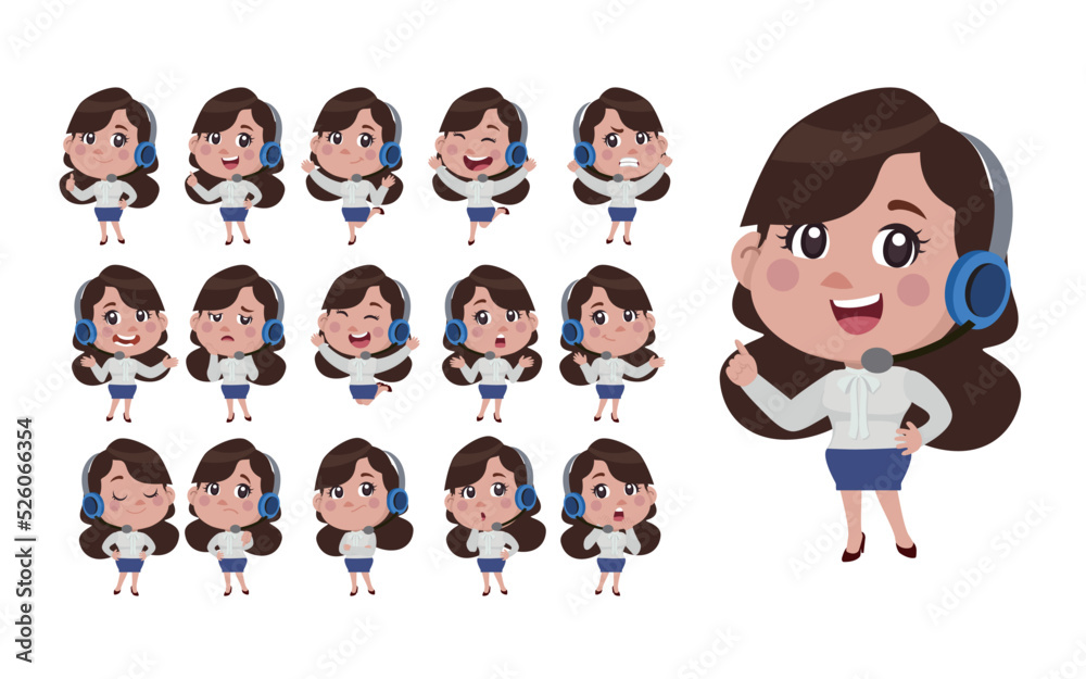 Call center and customer service character
Call center and customer service character