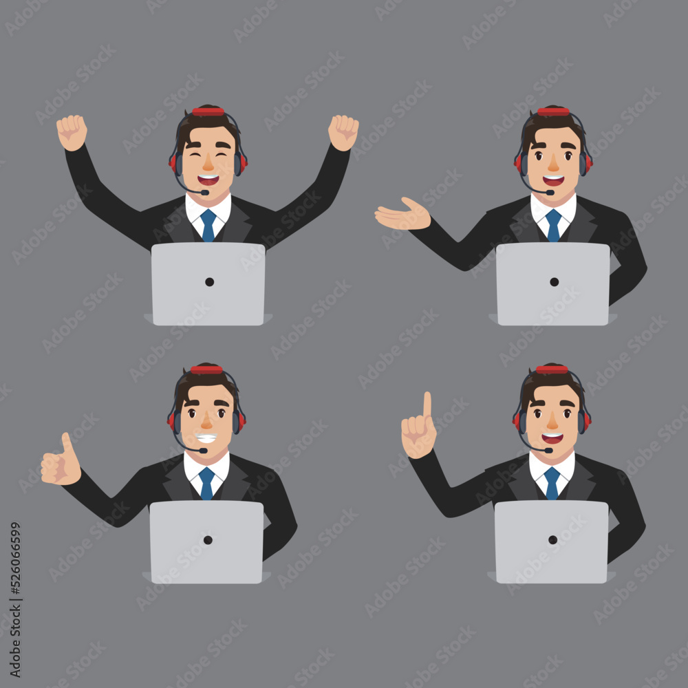 Call center and customer service character
Call center and customer service character