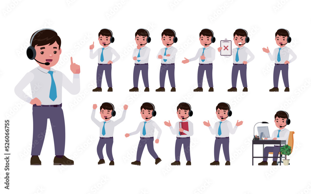 Call center and customer service character
Call center and customer service character