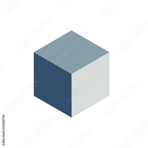  Vector image of a three-sided cube.