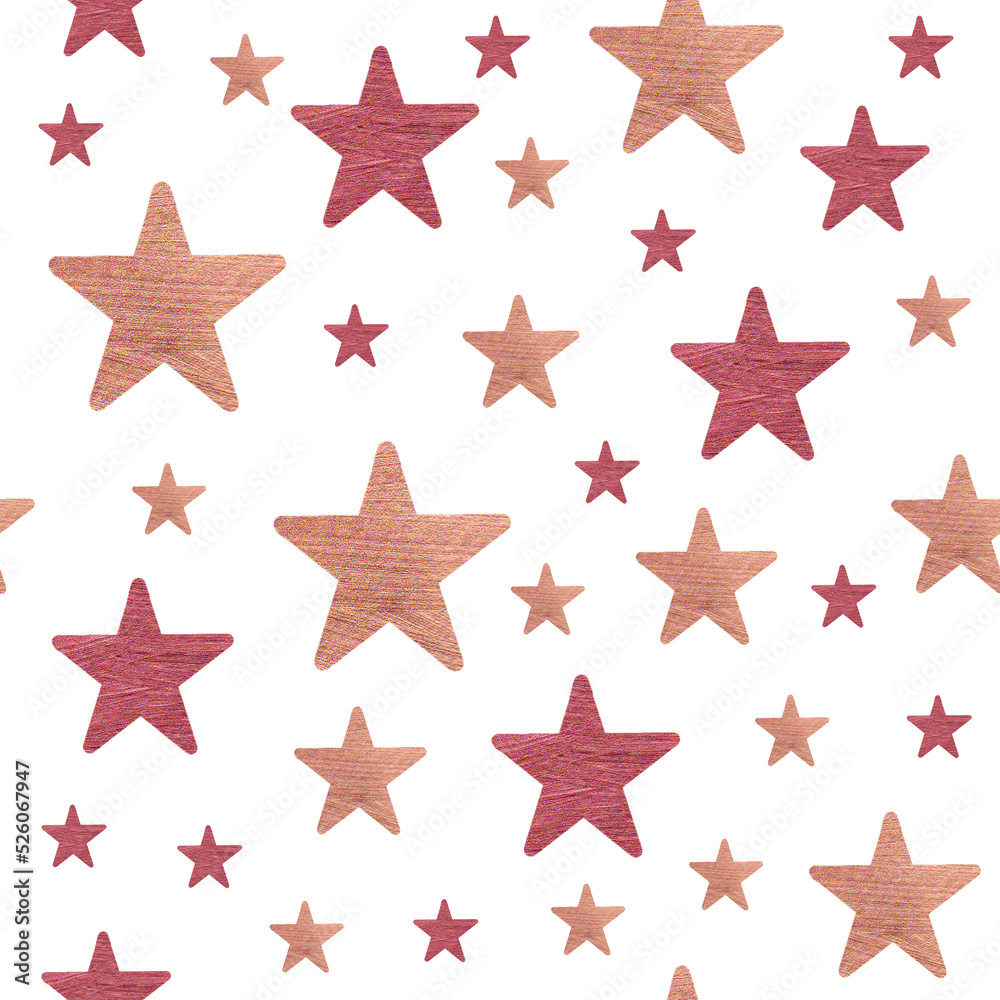 Watercolor seamless pattern with gold, red, bronze stars. Texture of paper, metal. Illustration for decoration, design, print. Template for paper, packaging. Elements isolated on a white background. Watercolor seamless pattern with gold, red, bronze stars. Texture of paper, metal. Illustration for decoration, design, print. Template for paper, packaging. Elements isolated on a white background.