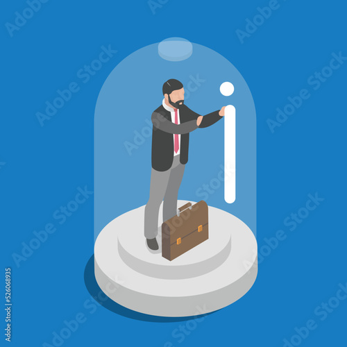 Business career constraints limitation isometric 3d vector illustration concept for banner, website, illustration, landing page, flyer, etc.