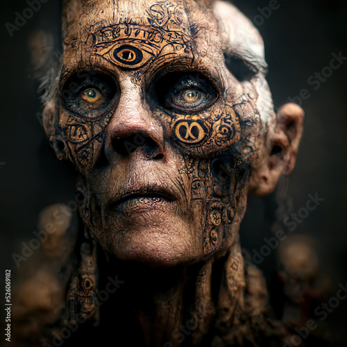 Dark Magic Ancient Ethnic Horror Black Wizard Portrait 