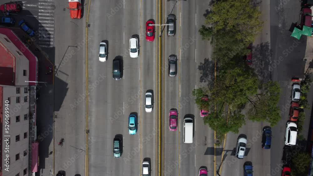 Overhead Shot Of Busy Road Of Circuito Interior Avenue, Mexico City Overhead Shot Of Busy Road Of Circuito Interior Avenue, Mexico City
