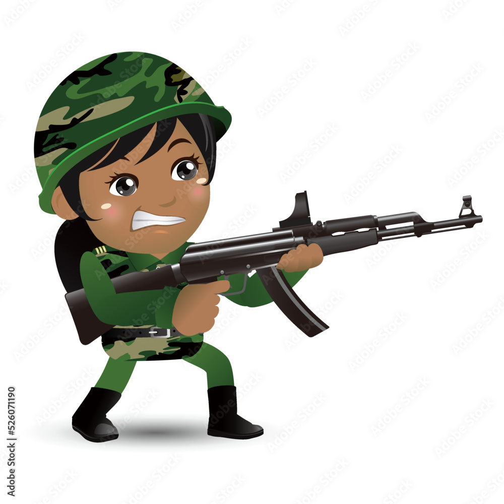Set of soldier with different poses Set of soldier with different poses