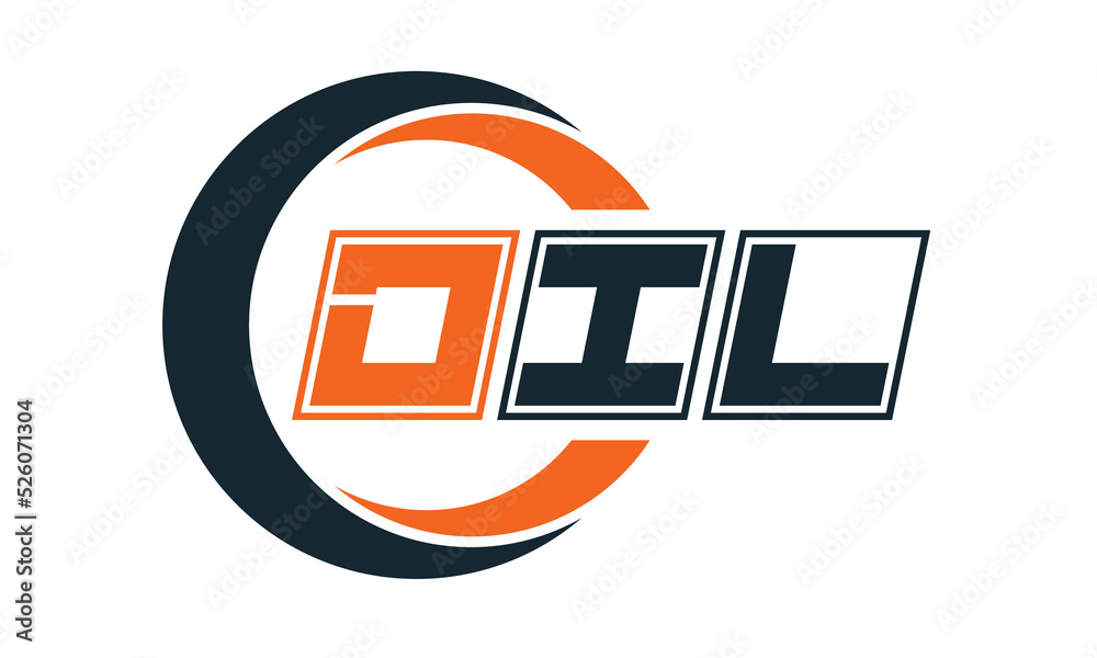 DIL threeletter circle logo design. custom font logo vector template