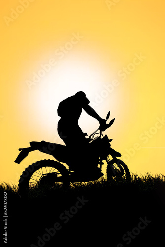 motocross driver silhouette in the evening © STOCK PHOTO 4 U