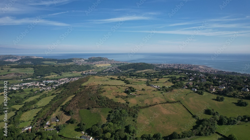 Colwyn Bay landscape, seen from 5 miles inland
