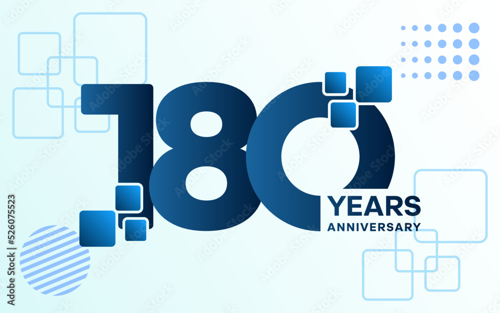 180 Year Anniversary celebration template design, Vector template. 180 Year Anniversary celebration template design, Vector template.