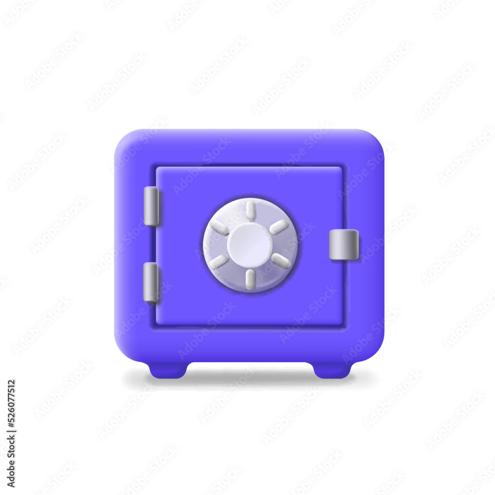 3d safe box. Closed safe front view. Safety banking consept. 3d safe box. Closed safe front view. Safety banking consept.