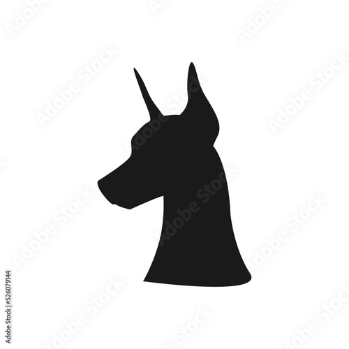 Doberman silhouette black. Dog vector illustration